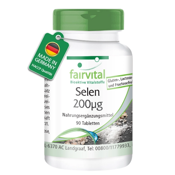 Selen 200µg - 90 Tabletten - Schluckfreundlich - Für Schilddrüse; Immunsystem; Haare uvm. - Vegan | Fairvital